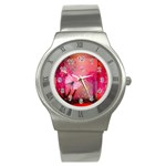 Wonderful Butterflies With Dragonfly Stainless Steel Watch Front