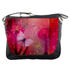 Wonderful Butterflies With Dragonfly Messenger Bags by FantasyWorld7