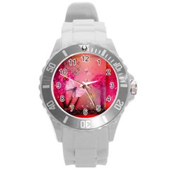 Wonderful Butterflies With Dragonfly Round Plastic Sport Watch (l) by FantasyWorld7