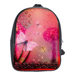 Wonderful Butterflies With Dragonfly School Bag (xl) by FantasyWorld7