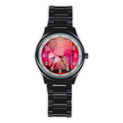 Wonderful Butterflies With Dragonfly Stainless Steel Round Watch by FantasyWorld7