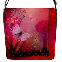 Wonderful Butterflies With Dragonfly Flap Messenger Bag (s) by FantasyWorld7