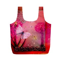 Wonderful Butterflies With Dragonfly Full Print Recycle Bags (m)  by FantasyWorld7