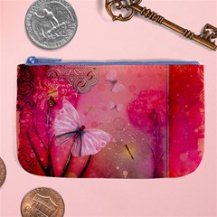 Wonderful Butterflies With Dragonfly Large Coin Purse by FantasyWorld7