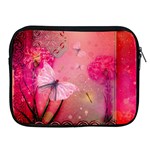 Wonderful Butterflies With Dragonfly Apple iPad 2/3/4 Zipper Cases Front