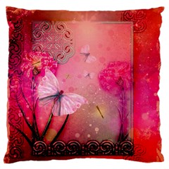 Wonderful Butterflies With Dragonfly Standard Flano Cushion Case (one Side) by FantasyWorld7