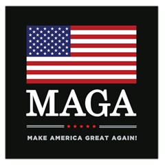 Maga Make America Great Again With Us Flag On Black Large Satin Scarf (square) by snek