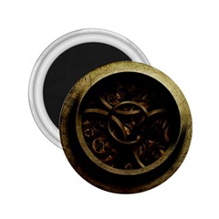 Abstract Steampunk Textures Golden 2.25  Magnets