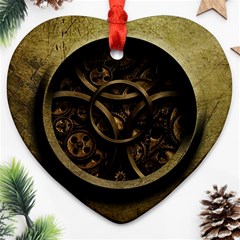 Abstract Steampunk Textures Golden Ornament (Heart)