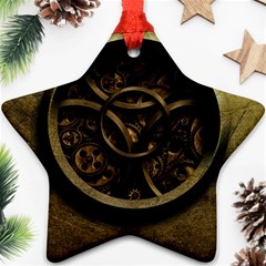 Abstract Steampunk Textures Golden Ornament (Star)