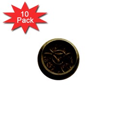 Abstract Steampunk Textures Golden 1  Mini Buttons (10 pack) 