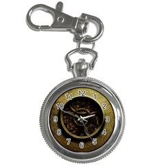 Abstract Steampunk Textures Golden Key Chain Watches