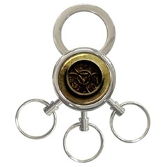 Abstract Steampunk Textures Golden 3-Ring Key Chains