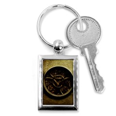 Abstract Steampunk Textures Golden Key Chains (Rectangle) 