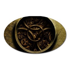 Abstract Steampunk Textures Golden Oval Magnet