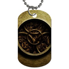 Abstract Steampunk Textures Golden Dog Tag (Two Sides)