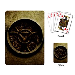 Abstract Steampunk Textures Golden Playing Card