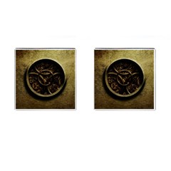 Abstract Steampunk Textures Golden Cufflinks (Square)