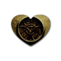 Abstract Steampunk Textures Golden Heart Coaster (4 pack) 