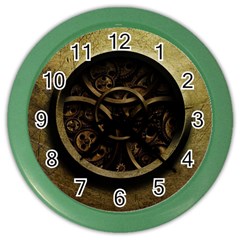 Abstract Steampunk Textures Golden Color Wall Clocks by Sapixe