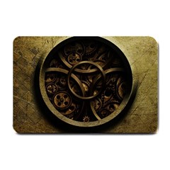 Abstract Steampunk Textures Golden Small Doormat 