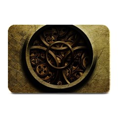 Abstract Steampunk Textures Golden Plate Mats