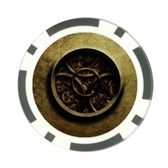 Abstract Steampunk Textures Golden Poker Chip Card Guard