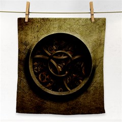 Abstract Steampunk Textures Golden Face Towel