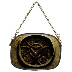 Abstract Steampunk Textures Golden Chain Purses (Two Sides) 