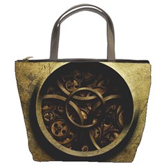 Abstract Steampunk Textures Golden Bucket Bags