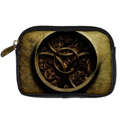 Abstract Steampunk Textures Golden Digital Camera Cases