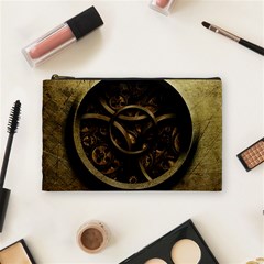 Abstract Steampunk Textures Golden Cosmetic Bag (Medium) 