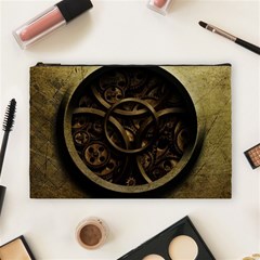 Abstract Steampunk Textures Golden Cosmetic Bag (Large) 