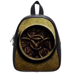 Abstract Steampunk Textures Golden School Bag (Small)