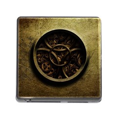 Abstract Steampunk Textures Golden Memory Card Reader (Square)