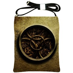 Abstract Steampunk Textures Golden Shoulder Sling Bags