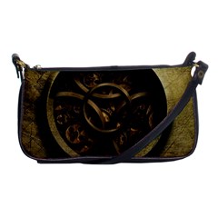 Abstract Steampunk Textures Golden Shoulder Clutch Bags