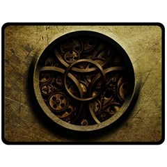 Abstract Steampunk Textures Golden Fleece Blanket (Large) 