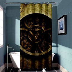 Abstract Steampunk Textures Golden Shower Curtain 36  x 72  (Stall) 