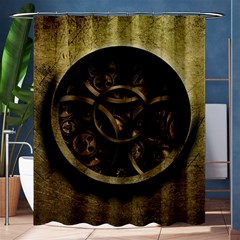 Abstract Steampunk Textures Golden Shower Curtain 60  x 72  (Medium) 