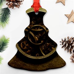 Abstract Steampunk Textures Golden Ornament (Christmas Tree) 