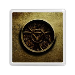 Abstract Steampunk Textures Golden Memory Card Reader (Square) 