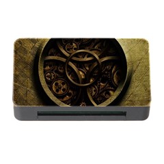 Abstract Steampunk Textures Golden Memory Card Reader with CF