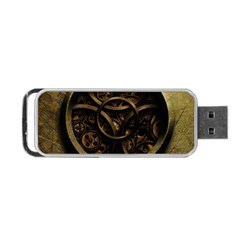 Abstract Steampunk Textures Golden Portable USB Flash (One Side)