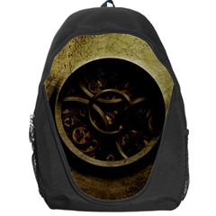 Abstract Steampunk Textures Golden Backpack Bag