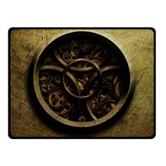 Abstract Steampunk Textures Golden Double Sided Fleece Blanket (Small) 