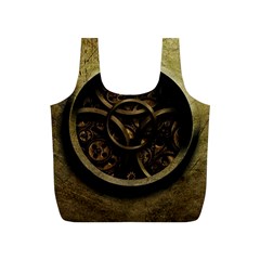 Abstract Steampunk Textures Golden Full Print Recycle Bags (s)  by Sapixe