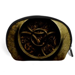 Abstract Steampunk Textures Golden Accessory Pouches (Large) 