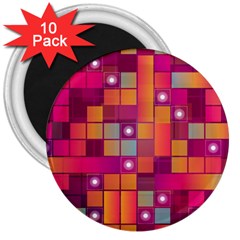 Abstract Background Colorful 3  Magnets (10 Pack)  by Sapixe