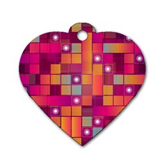 Abstract Background Colorful Dog Tag Heart (one Side)